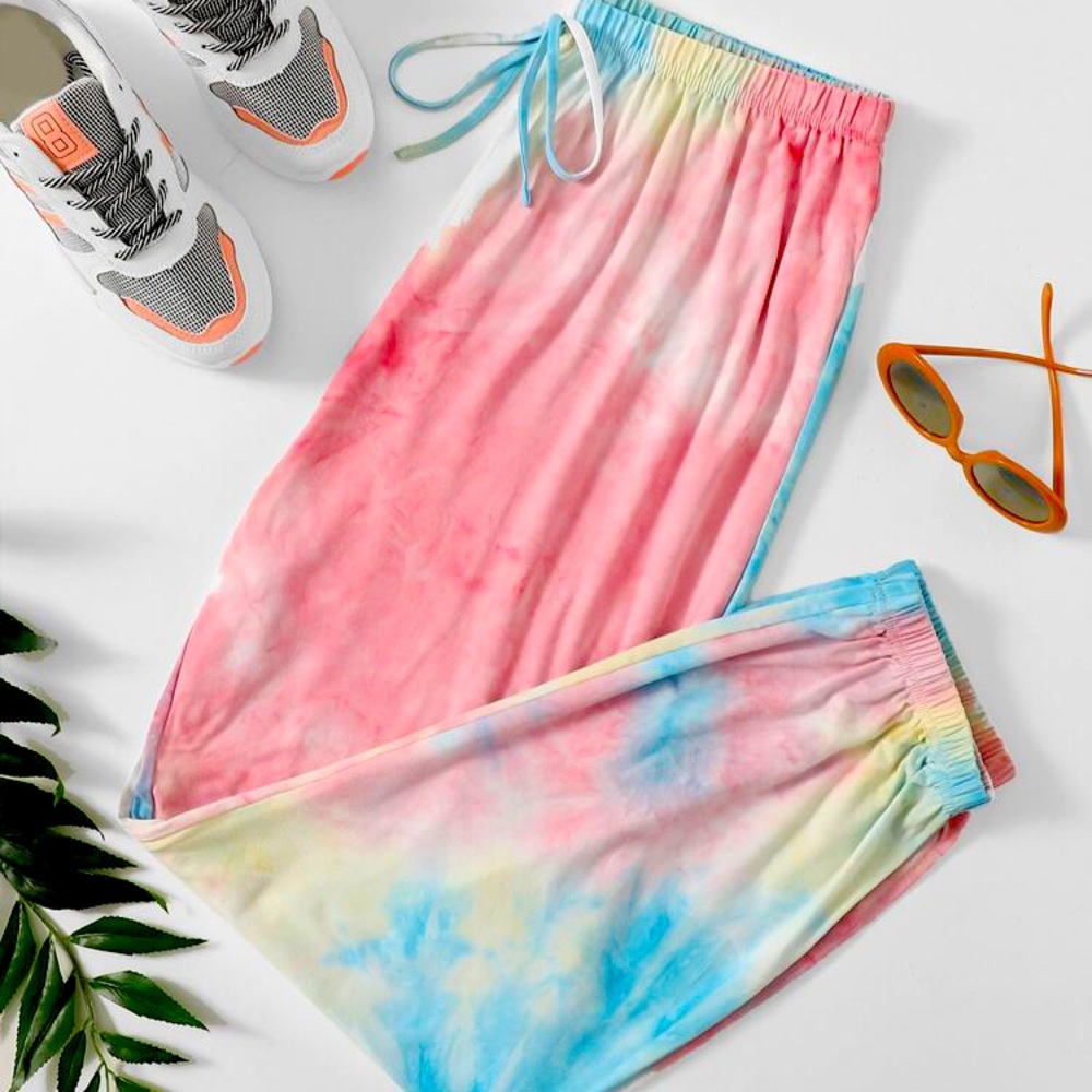 Lightweight tiedye jogging pants w/ drawstring NWT